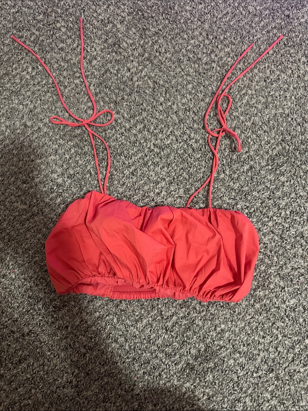 Express Red Tie-Strap Bandeau Top
